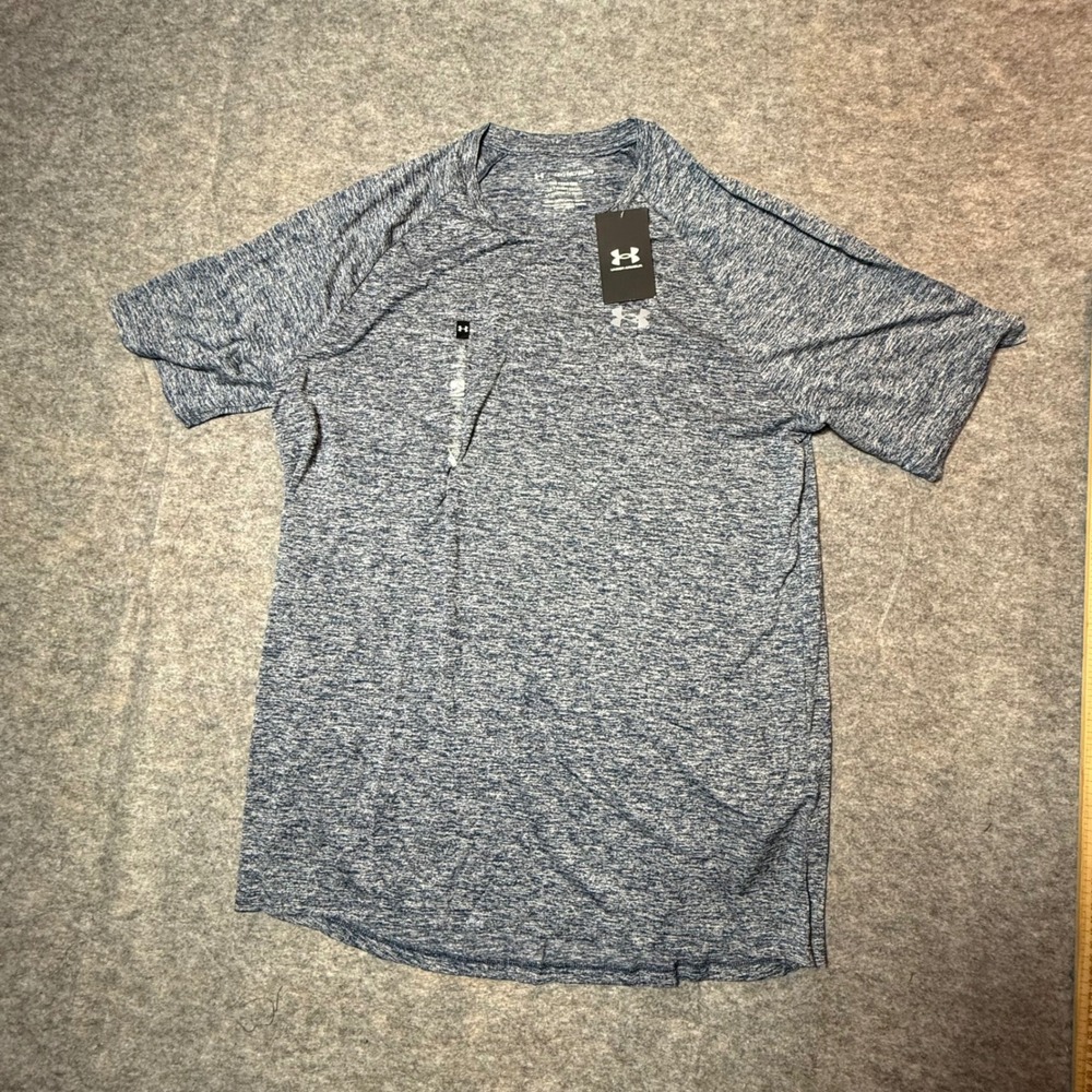 Under Armour Tech 2.0 SS Mens Large Tall Blue Heather Training Shirt NWT